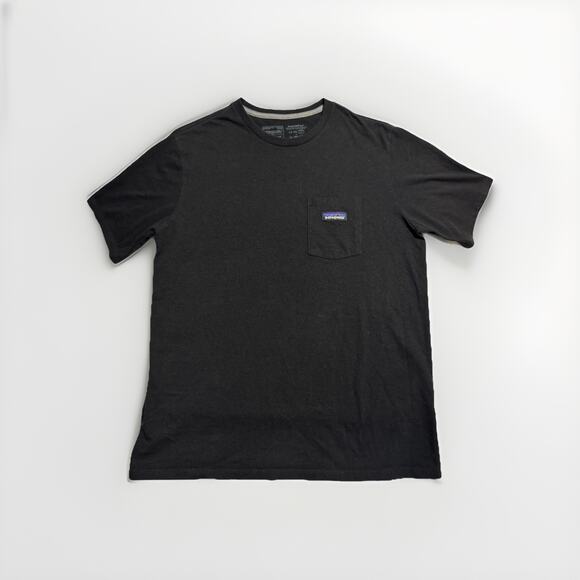 Patagonia Black Responsibili-Tee Pocket T-Shirt Men’s Medium Regular Fit Patch - Picture 1 of 4